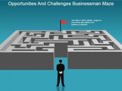 Opportunities and challenges businessman maze powerpoint ideas