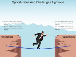 Opportunities and challenges tightrope powerpoint slide themes