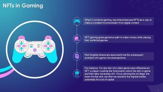 Opportunities Of NFTs In Gaming Training Ppt