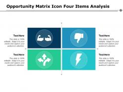Opportunity matrix icon four items analysis