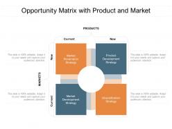 Opportunity matrix with product and market