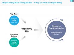 Opportunity size triangulation 3 way to view an opportunity example of ppt presentation
