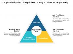 Opportunity size triangulation way to view an opportunity resource ppt powerpoint slides