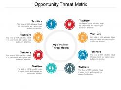 Opportunity threat matrix ppt powerpoint presentation inspiration tips cpb