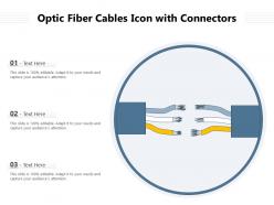 Optic fiber cables icon with connectors
