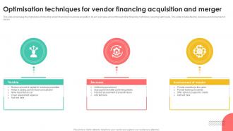 Optimisation Techniques For Vendor Financing Acquisition And Merger