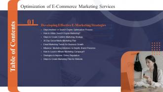 Optimization Of E Commerce Marketing Services Table Of Contents