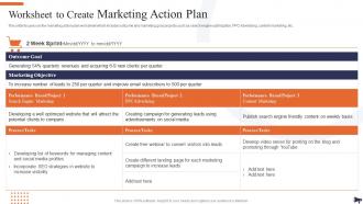 Optimization Of E Commerce Marketing Services Worksheet To Create Marketing Action Plan