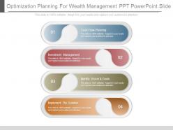 Optimization planning for wealth management ppt powerpoint slide