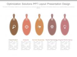 Optimization solutions ppt layout presentation design
