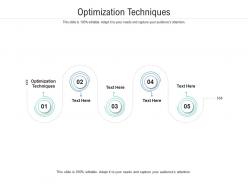 Optimization techniques ppt powerpoint presentation show graphics example cpb