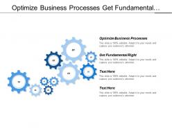 Optimize business processes get fundamental right be profitable