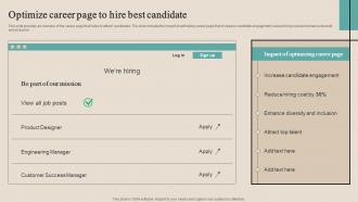 Optimize Career Page To Hire Best Candidate Optimizing Functional Level Strategy SS V