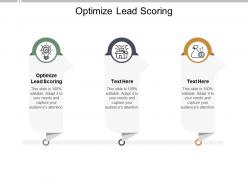 Optimize lead scoring ppt powerpoint presentationmodel brochure cpb