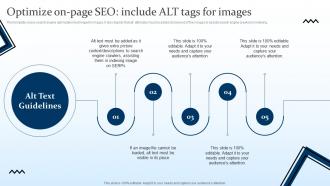 Optimize On Page Seo Include Alt Tags For Images Targeting Strategies And The Marketing Mix