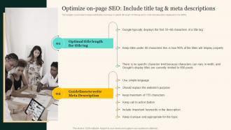 Optimize On Page SEO Include Title Tag And Meta Marketing Strategies To Grow Your Audience
