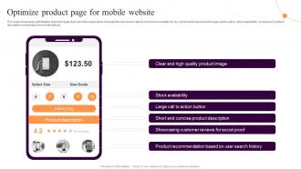 Optimize Product Page For Mobile Website Implementing Sales Strategies Ecommerce Conversion Rate