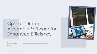 Optimize Retail Allocation Software For Enhanced Efficiency PPT Template ST AI