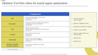 Optimize Youtube Videos For Search Brand Enhancement Marketing Strategy SS V