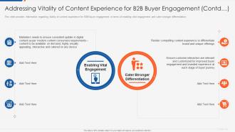 Optimizing b2b demand generation addressing vitality of content experience for b2b buyer