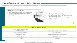 Optimizing Banking Operations And Services Model Internet Banking Services With Key Features