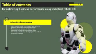Optimizing Business Performance Using Industrial Robots IT Powerpoint Presentation Slides Analytical Ideas