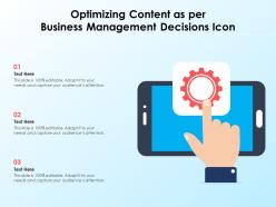 Optimizing Content As Per Business Management Decisions Icon