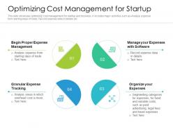 Optimizing cost management for startup