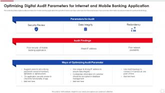 Optimizing Digital Audit Parameters For Internet And Mobile Banking Application