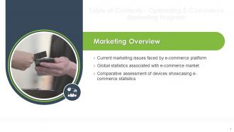 Optimizing E Commerce Marketing Program Powerpoint Presentation Slides