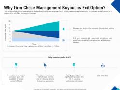 Optimizing endgame why firm chose management buyout as exit option ppt file