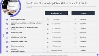 Optimizing Human Resource Workflow Processes Employee Onboarding Checklist To Track Task Status
