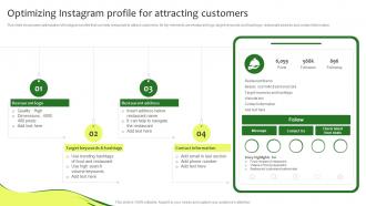 Optimizing Instagram Profile For Attracting Customers Online Promotion Plan For Food Business