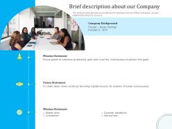Optimizing it services for better customer retention brief description about our company ppt template