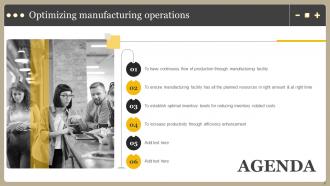 Optimizing Manufacturing Operations Powerpoint Presentation Slides Template Analytical