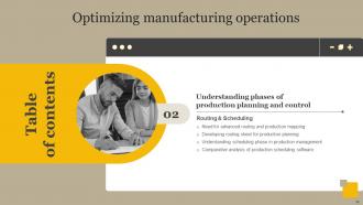 Optimizing Manufacturing Operations Powerpoint Presentation Slides Customizable Analytical