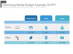 Optimizing Media Budget Example Of Ppt