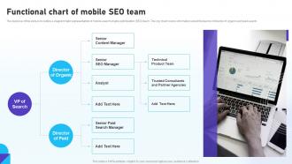 Optimizing Mobile SEO Functional Chart Of Mobile SEO Team Ppt Themes