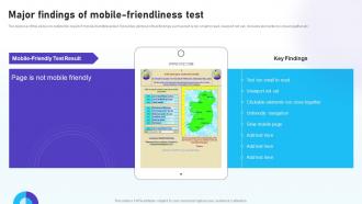 Optimizing Mobile SEO Major Findings Of Mobile Friendliness Test Ppt Brochure