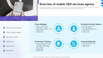 Optimizing Mobile SEO Overview Of Mobile SEO Services Agency Ppt Themes