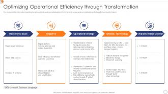 Optimizing Operational Efficiency Optimize Business Core Operations
