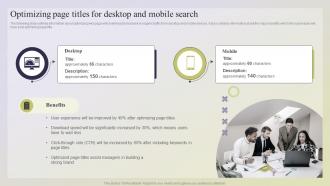 Optimizing Page Titles For Desktop And Mobile Search Mobile Optimization Best Practices Using Internal