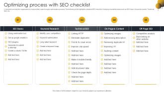 Optimizing Process With SEO Checklist Go To Market Strategy For B2c And B2c Business And Startups