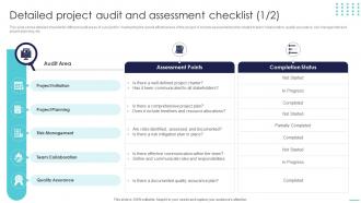 Optimizing Project Success Rates Detailed Project Audit And Assessment Checklist PM SS