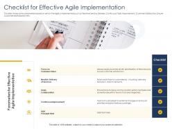 Optimizing Tasks And Checklist For Effective Agile Implementation Improvement Ppts Picture