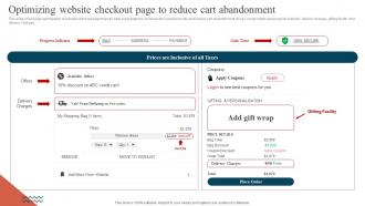 Optimizing Website Checkout Page To Reduce Cart Abandonment Promoting Ecommerce Products