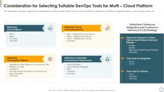 Optimum devops tools selection it consideration for selecting ppt infographics styles