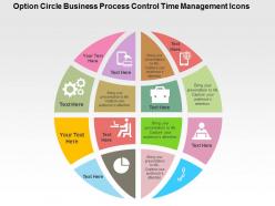 Option circle business process control time management icons flat powerpoint design