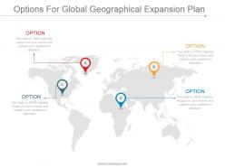Options for global geographical expansion plan ppt slide examples
