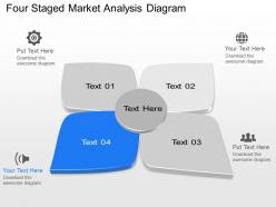 Oq four staged market analysis diagram powerpoint template slide